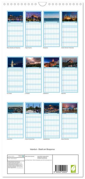 Produktbild: Familienplaner 2026 - Istanbul - Stadt am Bosporus mit 5 Spalten (Wandkalender, 21 x 45 cm) CALVENDO