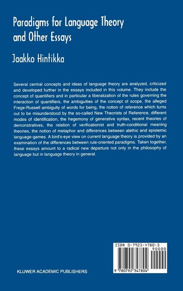 Produktbild: Paradigms for Language Theory and Other Essays