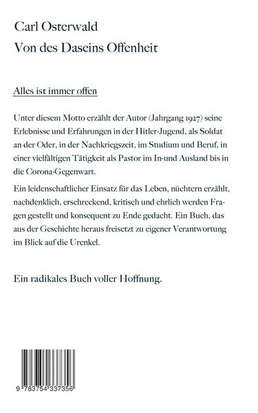 Produktbild: Von des Daseins Offenheit