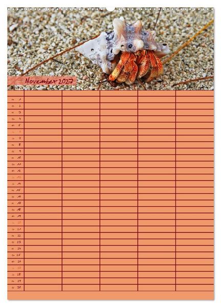 Produktbild: Tierischer Familienplaner (hochwertiger Premium Wandkalender 2027 DIN A2 hoch), Kunstdruck in Hochglanz