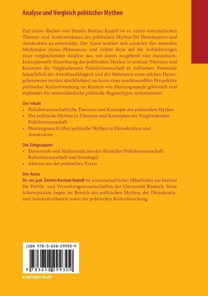 Produktbild: Analyse und Vergleich politischer Mythen