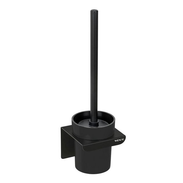 Produktbild: Turbo-Loc&reg; WC-Garnitur Mod. Lizan Schwarz, mit Silikon-B&uuml;rstenkopf, Befestigen ohne Bohren