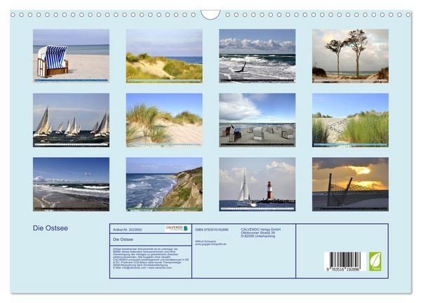 Produktbild: Die Ostsee (Wandkalender 2026 DIN A3 quer), CALVENDO Monatskalender