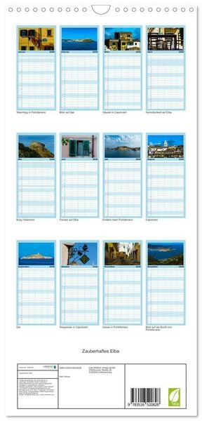 Produktbild: Familienplaner 2026 - Zauberhaftes Elba mit 5 Spalten (Wandkalender, 21 x 45 cm) CALVENDO