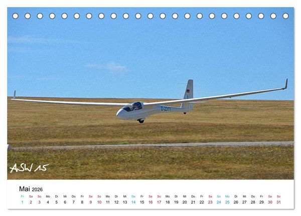 Produktbild: Flugzeuge auf der Wasserkuppe 2026 (Tischkalender 2026 DIN A5 quer), CALVENDO Monatskalender