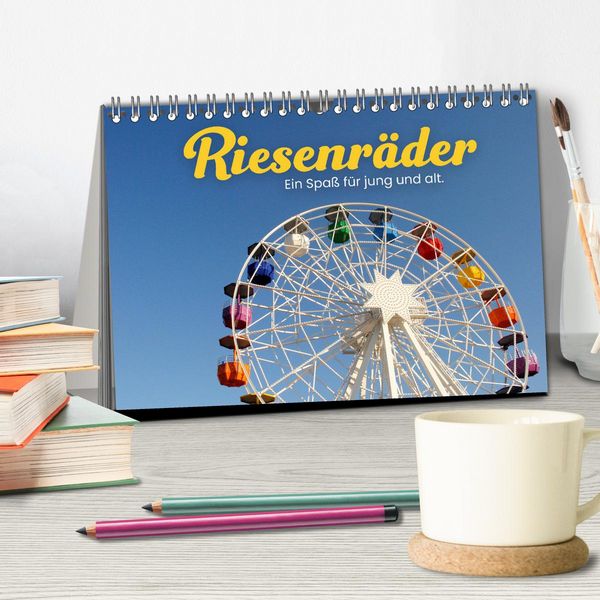 Produktbild: Riesenr&auml;der - Ein Spa&szlig; f&uuml;r jung und alt. (Tischkalender 2026 DIN A5 quer), CALVENDO Monatskalender