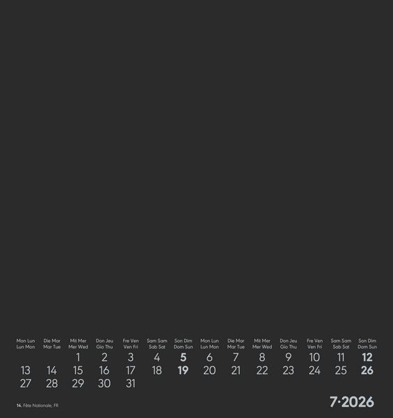 Produktbild: Kreativ-Kalender schwarz 2026 - 16x17 cm - Foto, Malen, Basteln - datiert - Kreativkalender - Foto-Kalender - Alpha Edition
