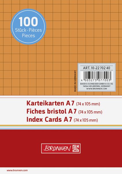 Produktbild: Brunnen Karteikarte A7 kar or 100St