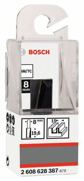 Produktbild: Bosch Accessories 2608628387 Nutfr&auml;ser Hartmetall L&auml;nge 51 mm Produktabmessung, &Oslash; 15 mm Schaftdurchmesser 8 mm