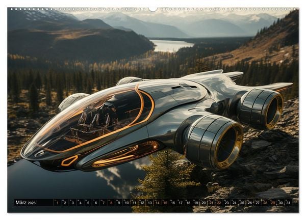 Produktbild: Futuristische Flieger (Wandkalender 2026 DIN A2 quer), CALVENDO Monatskalender