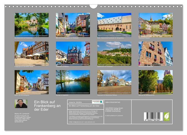 Produktbild: Ein Blick auf Frankenberg an der Eder (Wandkalender 2026 DIN A3 quer), CALVENDO Monatskalender