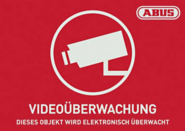 ABUS AU1420 Warnaufkleber Videoüberwachung Sprachen Deutsch (B x H) 148mm x 105mm