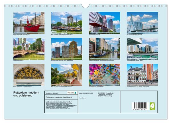 Produktbild: Rotterdam - modern und pulsierend (Wandkalender 2026 DIN A3 quer), CALVENDO Monatskalender