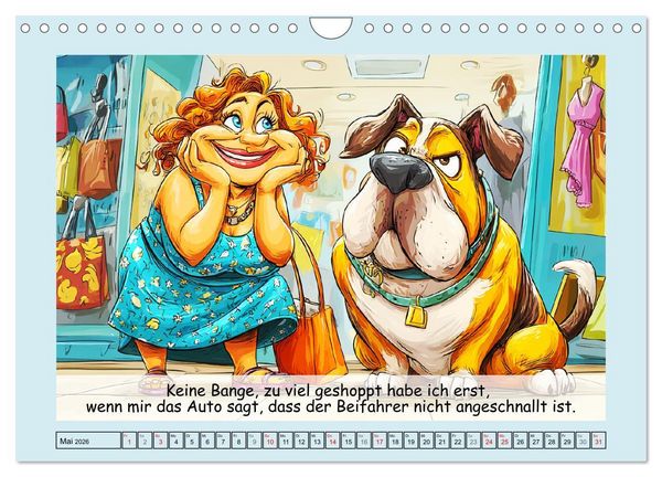 Produktbild: Frauchen und Hund. Witzige Cartoons vom t&auml;glichen Chaos (Wandkalender 2026 DIN A4 quer), CALVENDO Monatskalender