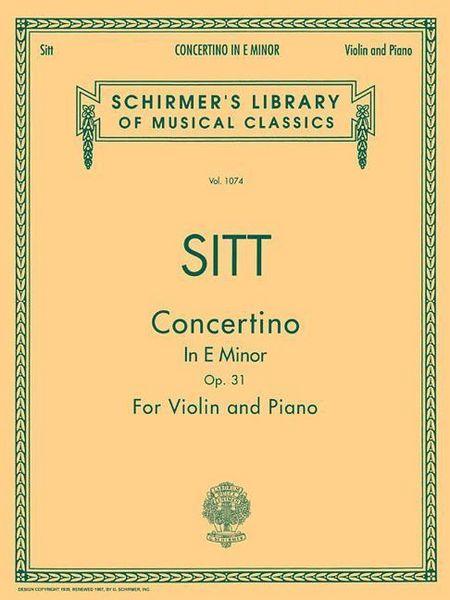 Produktbild: Concertino in E Minor, Op. 31: Violin and Piano
