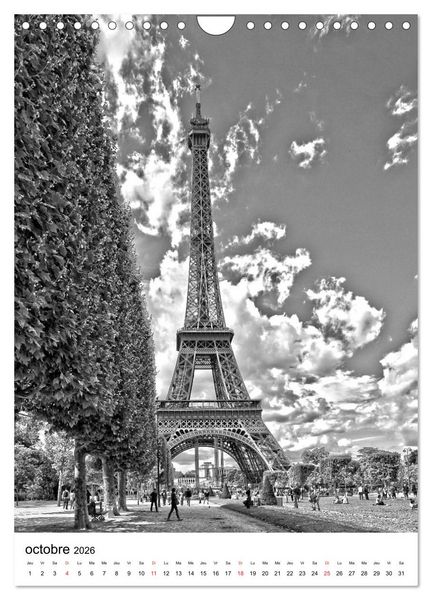 Produktbild: Paris noir blanc (Calendrier mural 2026 DIN A4 horizontal), CALVENDO calendrier mensuel