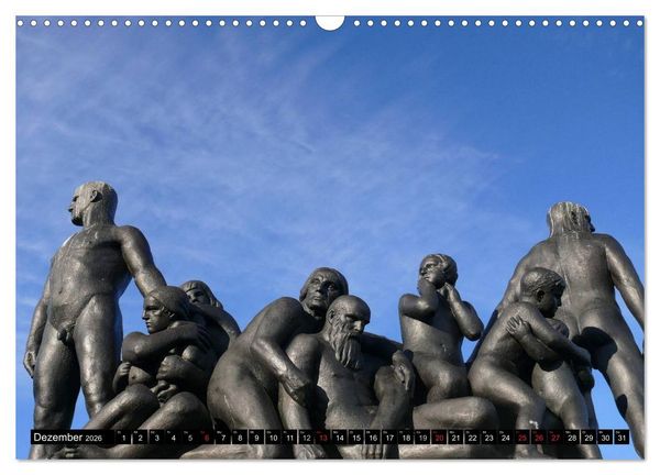 Produktbild: Vigeland Skulpturen Park Oslo (Wandkalender 2026 DIN A3 quer), CALVENDO Monatskalender