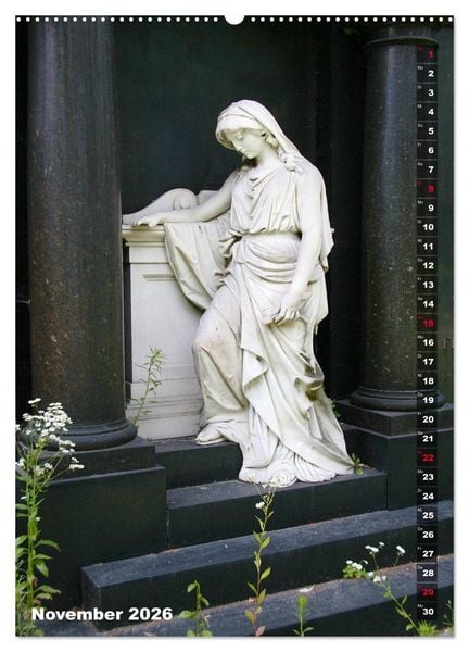 Produktbild: Friedhofsengel in Berlin (hochwertiger Premium Wandkalender 2026 DIN A2 hoch), Kunstdruck in Hochglanz