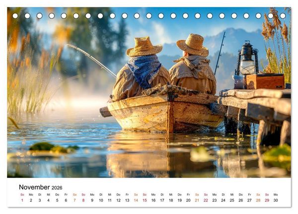 Produktbild: Angeln mit Herz und Haken (Tischkalender 2026 DIN A5 quer), CALVENDO Monatskalender