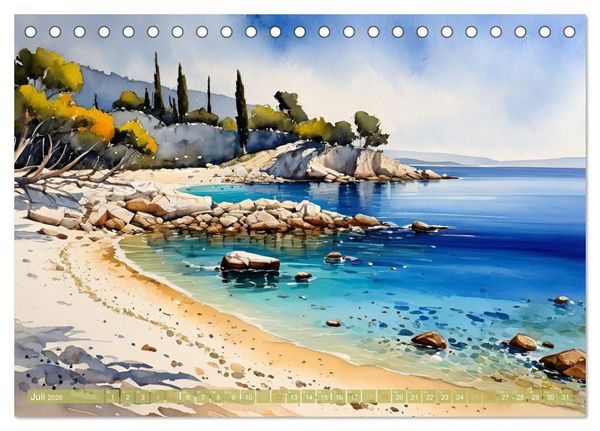 Produktbild: Urlaubsparadies Kroatien (Tischkalender 2026 DIN A5 quer), CALVENDO Monatskalender