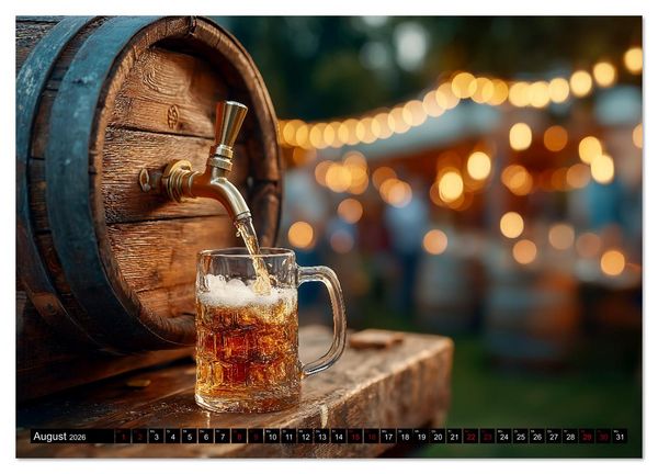 Produktbild: Bier im Blut - Ma&szlig; f&uuml;r Ma&szlig; durchs M&auml;nnerjahr (Wandkalender 2026 DIN A2 quer), CALVENDO Monatskalender