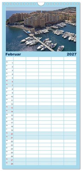 Produktbild: Familienplaner 2027 - C&ocirc;te d&rsquo;Azur - Sehnsuchtsort am Mittelmeer mit 5 Spalten (Wandkalender, 21 x 45 cm) CALVENDO
