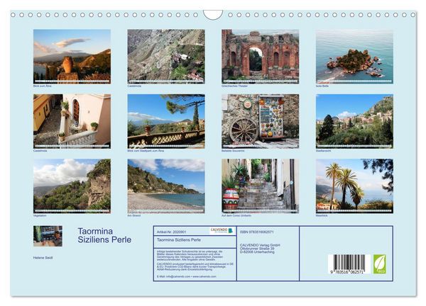 Produktbild: Taormina Siziliens Perle (Wandkalender 2026 DIN A3 quer), CALVENDO Monatskalender