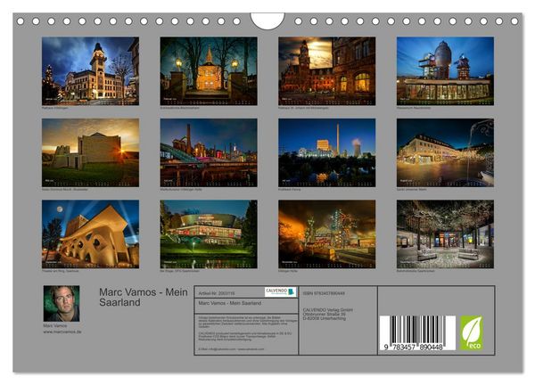 Produktbild: Marc Vamos - Mein Saarland (Wandkalender 2026 DIN A4 quer), CALVENDO Monatskalender
