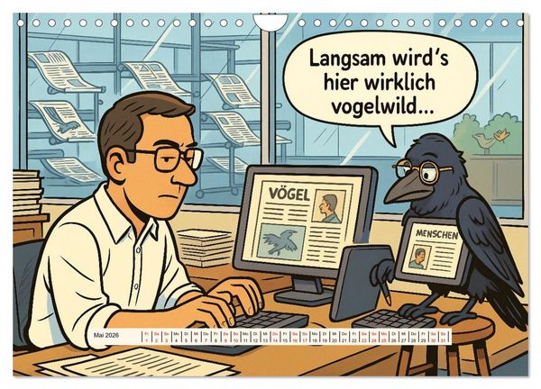 Produktbild: Tierischer Humor im Alltag (Wandkalender 2026 DIN A4 quer), CALVENDO Monatskalender