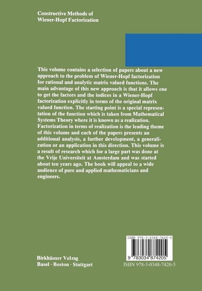 Produktbild: Constructive Methods of Wiener-Hopf Factorization