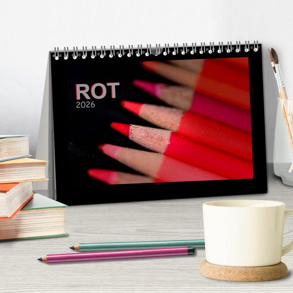 Produktbild: Rot (Tischkalender 2026 DIN A5 quer), CALVENDO Monatskalender