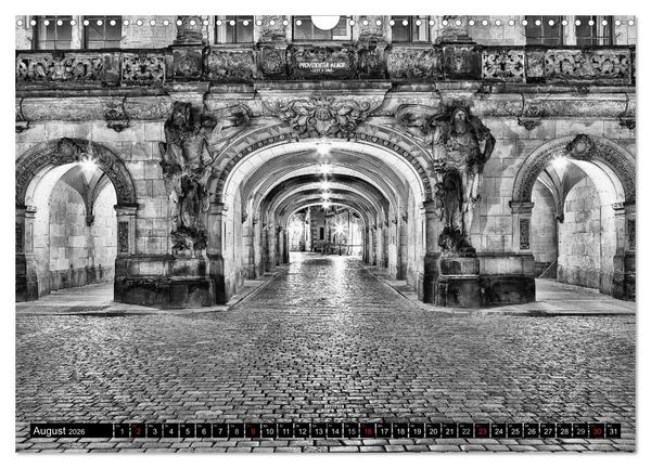 Produktbild: Dresden Faszination Schwarz Weiss (Wandkalender 2026 DIN A3 quer), CALVENDO Monatskalender