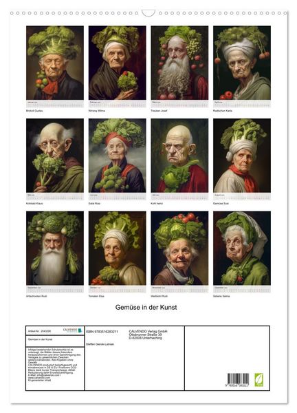 Produktbild: Gem&uuml;se in der Kunst (Wandkalender 2026 DIN A2 hoch), CALVENDO Monatskalender