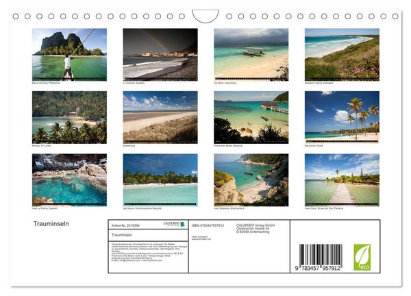 Produktbild: Trauminseln (Wandkalender 2026 DIN A4 quer), CALVENDO Monatskalender