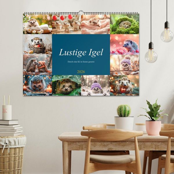 Produktbild: Lustige Igel (Wandkalender 2026 DIN A2 quer), CALVENDO Monatskalender
