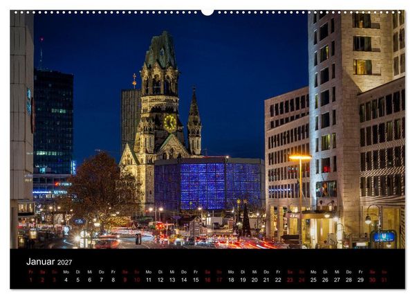 Produktbild: Eine Reise durch Berlin bei Nacht (hochwertiger Premium Wandkalender 2027 DIN A2 quer), Kunstdruck in Hochglanz