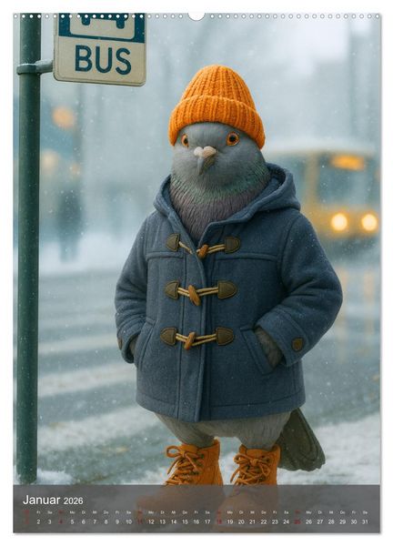 Produktbild: Stadttauben &ndash; Urban. Cool. Ziemlich untersch&auml;tzt. (hochwertiger Premium Wandkalender 2026 DIN A2 hoch), Kunstdruck in Hochglanz