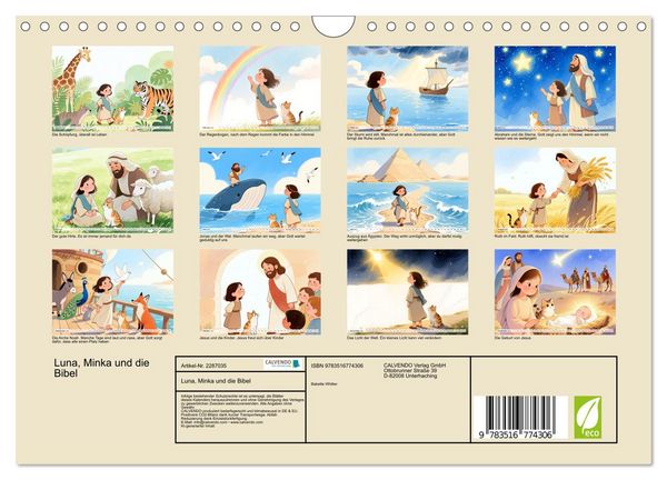 Produktbild: Luna, Minka und die Bibel (Wandkalender 2027 DIN A4 quer), CALVENDO Monatskalender