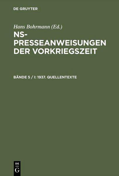 Produktbild: 1937. Quellentexte