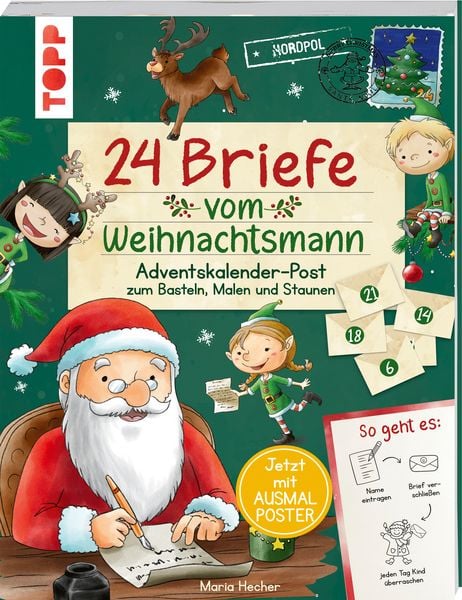 Produktbild: 24 Briefe vom Weihnachtsmann. Adventskalender-Post zum Basteln, Malen und Staunen