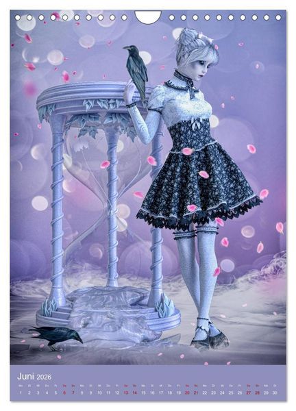 Produktbild: M&auml;dchen im Manga Style (Gothic Art) (Wandkalender 2026 DIN A4 hoch), CALVENDO Monatskalender