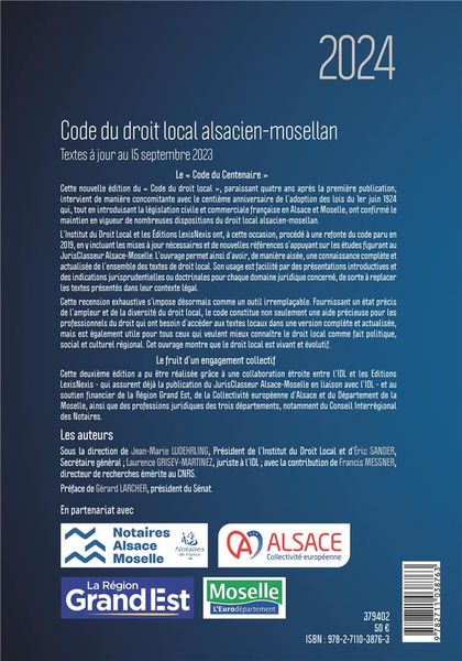 Produktbild: Code du droit local alsacien