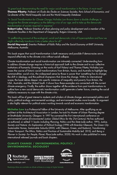 Produktbild: Social Transformation for Climate Change