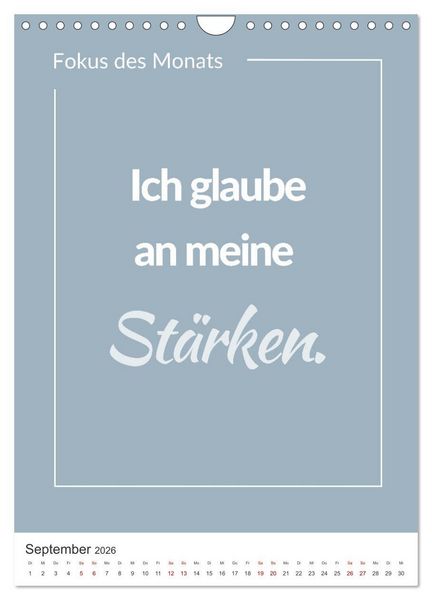 Produktbild: Achtsamkeitskalender: Mehr Achtsamkeit im Alltag mit dem Fokus des Monats (Wandkalender 2026 DIN A4 hoch), CALVENDO Monatskalender