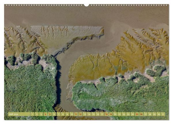 Produktbild: neunziggrad I photoart: das wattenmeer von oben (hochwertiger Premium Wandkalender 2026 DIN A2 quer), Kunstdruck in Hochglanz