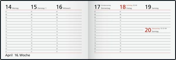 Produktbild: rido/id&eacute; 7017502907 Taschenkalender Mod. Septimus 2027 A6 quer, Kunststoff, schwarz