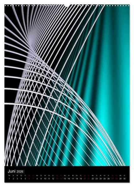 Produktbild: T&uuml;rkis in 3 Dimensionen (hochwertiger Premium Wandkalender 2026 DIN A2 hoch), Kunstdruck in Hochglanz