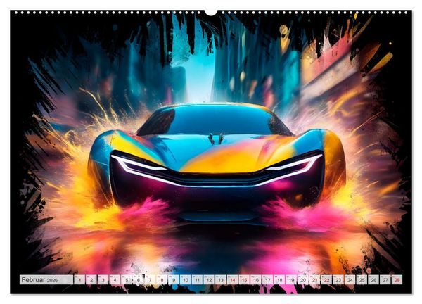 Produktbild: Coole KI-generierte SPORTWAGEN (Wandkalender 2026 DIN A2 quer), CALVENDO Monatskalender
