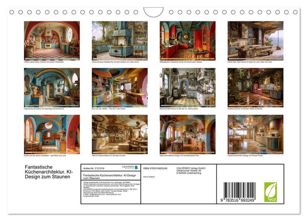 Produktbild: Fantastische K&uuml;chenarchitektur. KI-Design zum Staunen (Wandkalender 2026 DIN A4 quer), CALVENDO Monatskalender