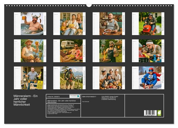 Produktbild: M&auml;nneralarm - Ein Jahr voller herrlicher M&auml;nnlichkeit (Wandkalender 2026 DIN A2 quer), CALVENDO Monatskalender